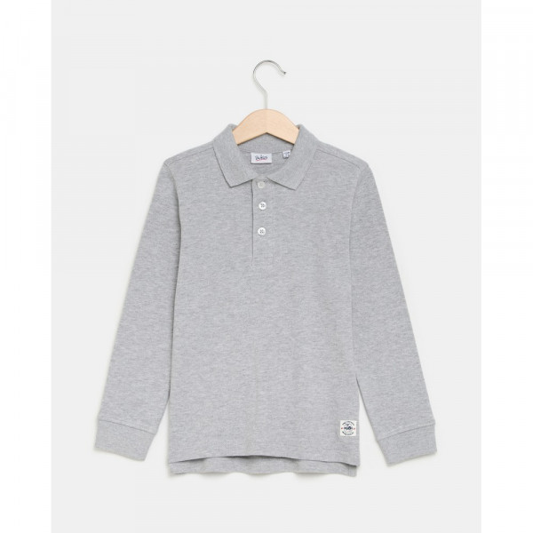 BLUKIDS MAJICA POLO DUG RUKAV MEDIUM GREY MELANGE