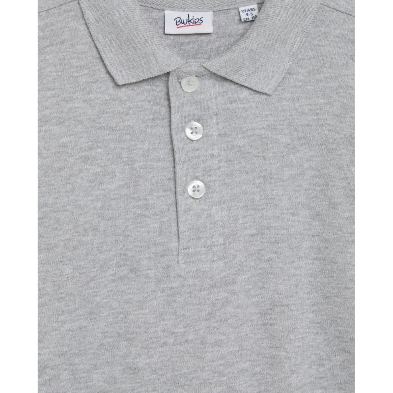 BLUKIDS MAJICA POLO DUG RUKAV MEDIUM GREY MELANGE