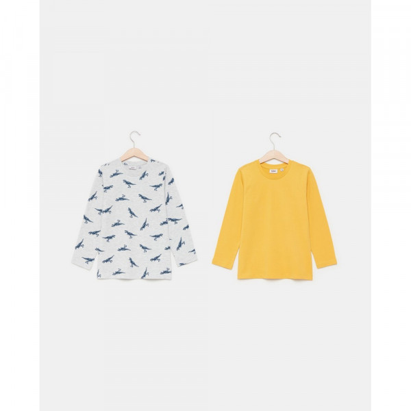 BLUKIDS MAJICA DUG RUKAV LIGHT GREY MELANGE