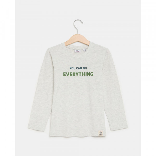 BLUKIDS MAJICA DUG RUKAV LIGHT GREY MELANGE