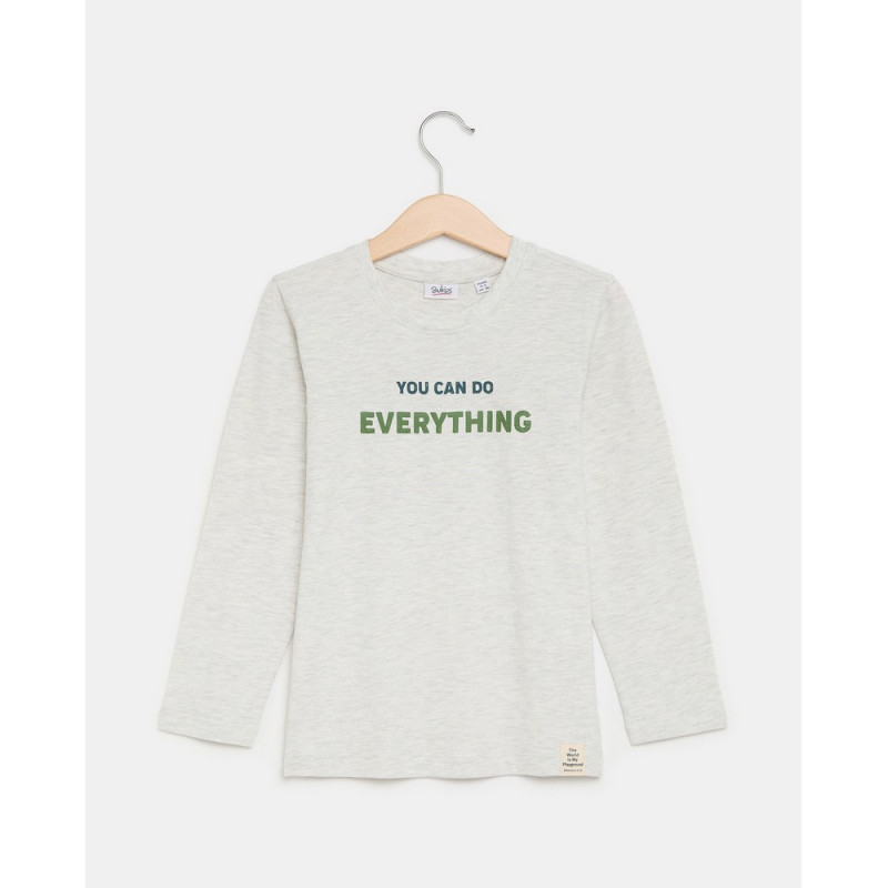 BLUKIDS MAJICA DUG RUKAV LIGHT GREY MELANGE