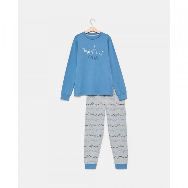 BLUKIDS PIDZAMA BLUE/GREY