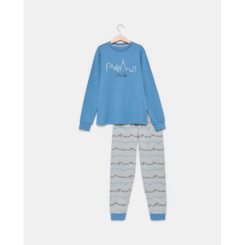 BLUKIDS PIDZAMA BLUE/GREY
