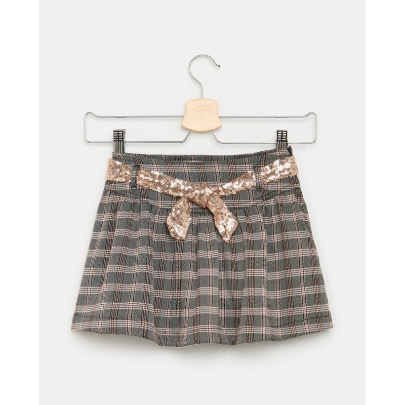 BLUKIDS SUKNJA GREY/PINK CHECK