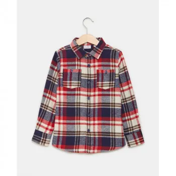 BLUKIDS KOSULJA DUG RUKAV WHITE/BLUE CHECK 