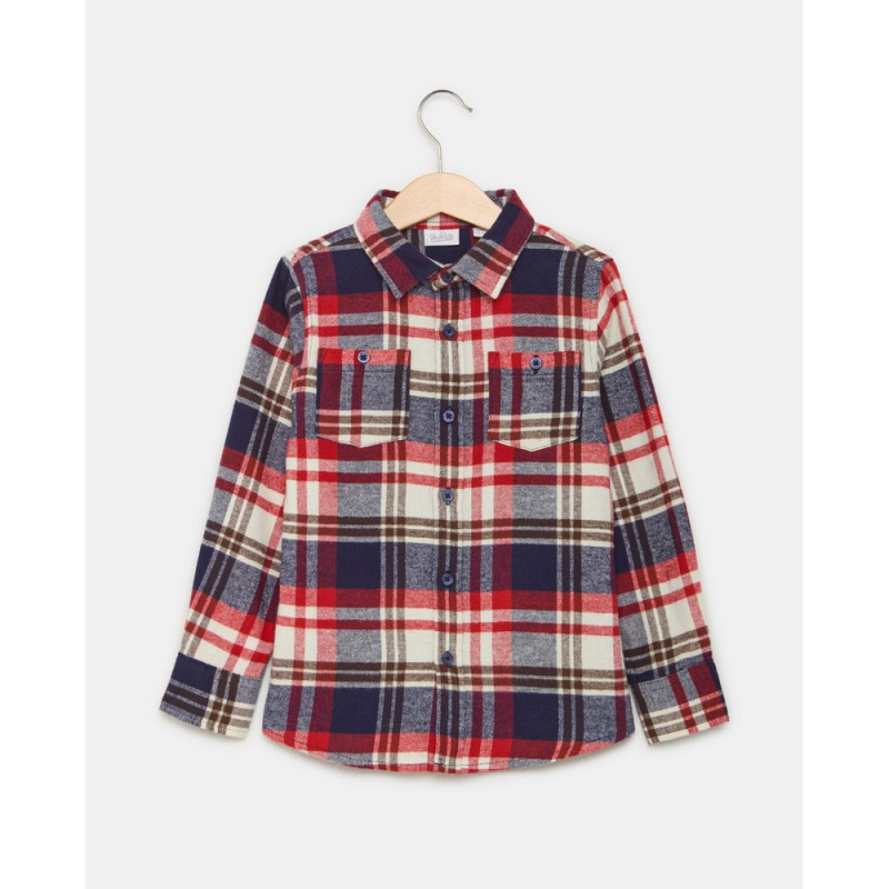BLUKIDS KOSULJA DUG RUKAV WHITE/BLUE CHECK