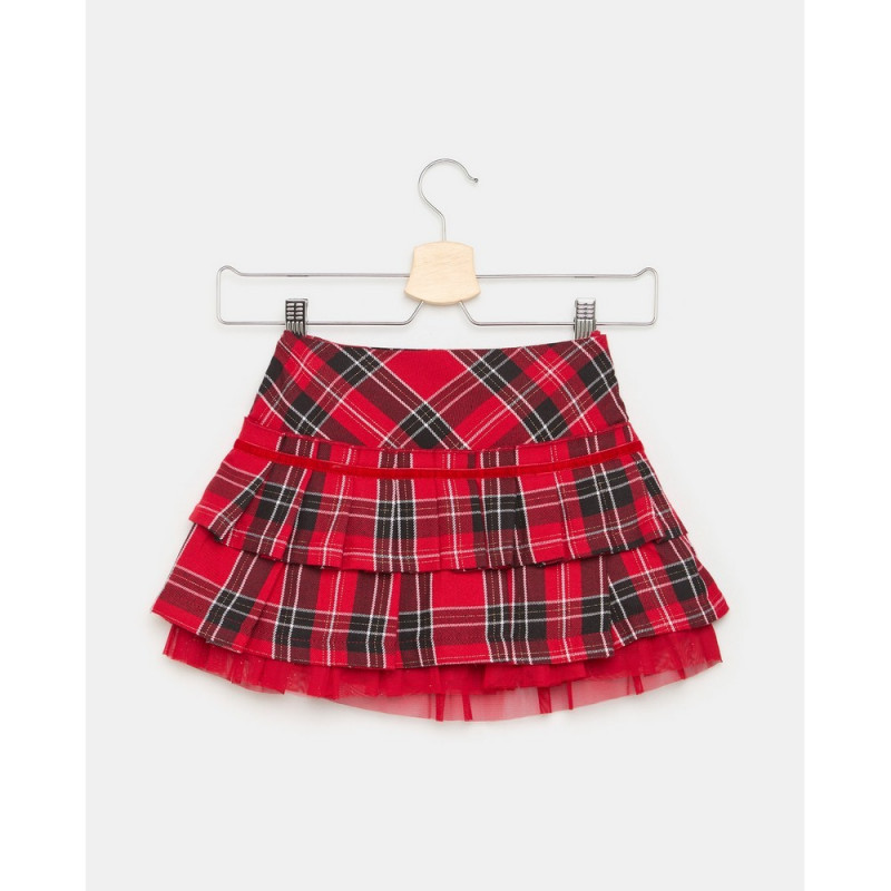 BLUKIDS SUKNJA RED/BLACK CHECK