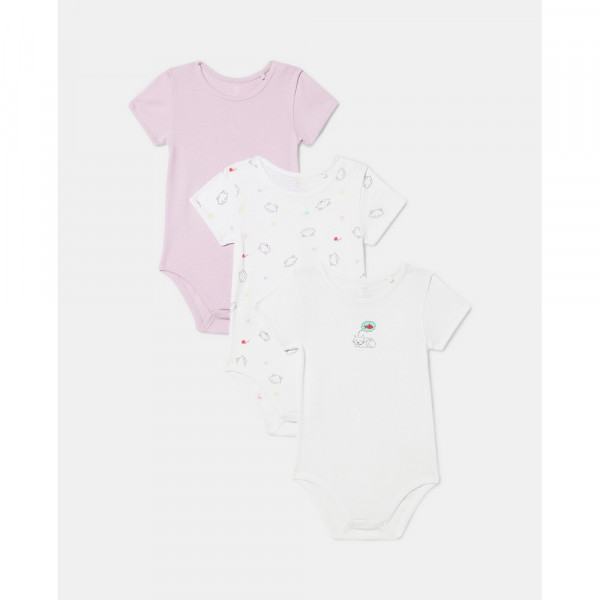 BLUKIDS BODI KRATAK RUKAV 3 KOM LAVENDER FOG