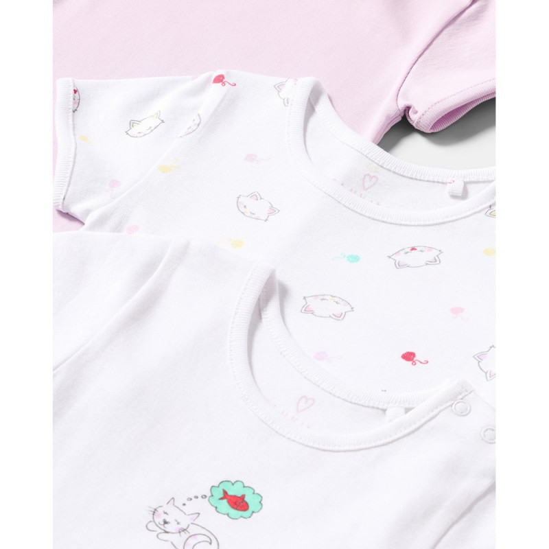 BLUKIDS BODI KRATAK RUKAV 3 KOM LAVENDER FOG
