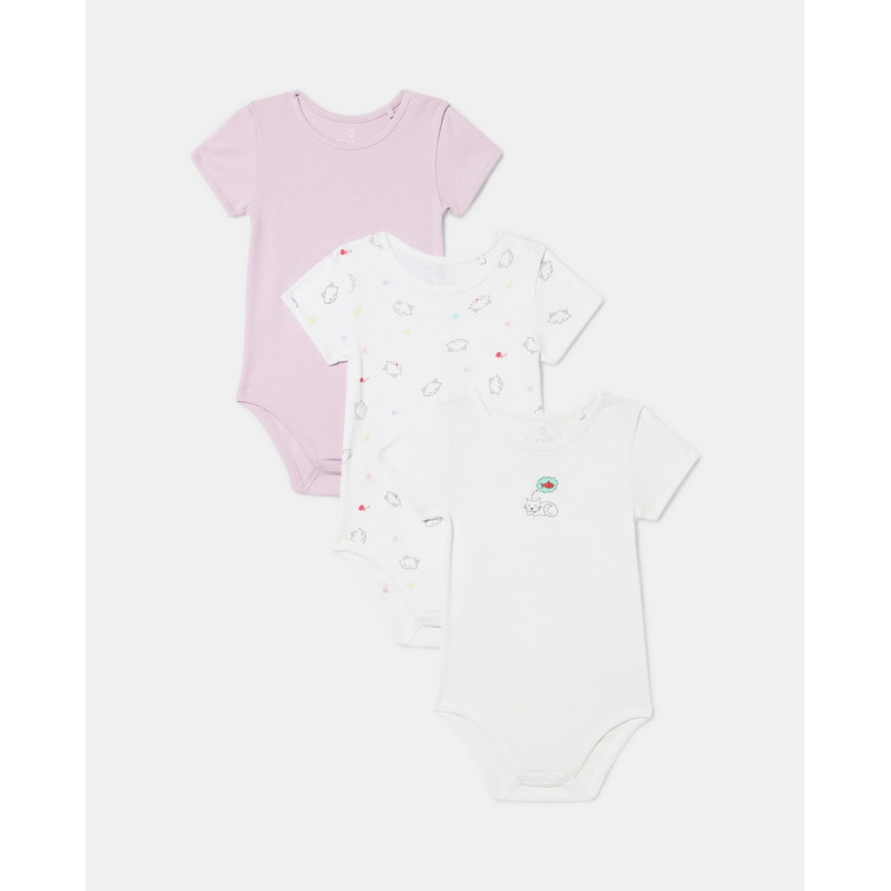 BLUKIDS BODI KRATAK RUKAV 3 KOM LAVENDER FOG