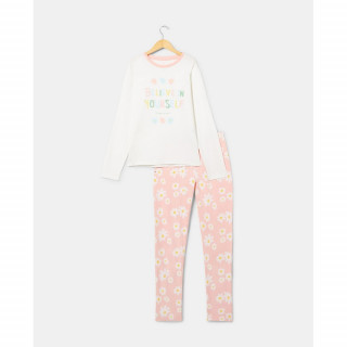 BLUKIDS PIDZAMA OFF-WHITE/PINK