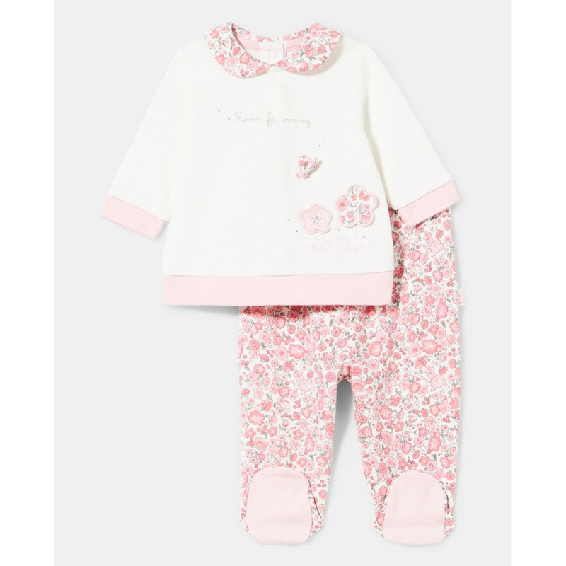 BLUKIDS SET MAJICA DUG RUKAV I HELANKE BLANC DE BLANC