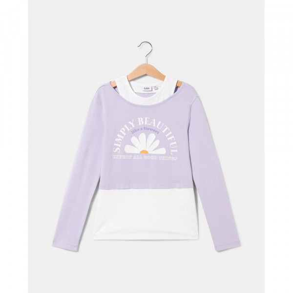 BLUKIDS MAJICA DUG RUKAV PURPLE HEATHER