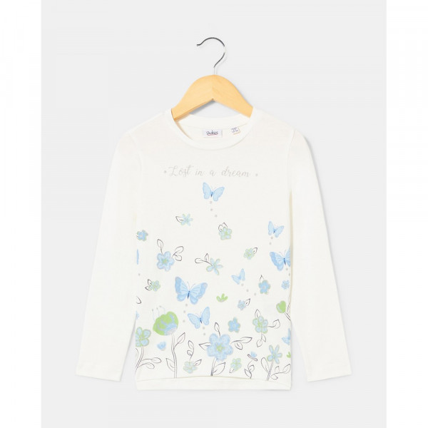 BLUKIDS MAJICA DUG RUKAV WHITE/LT BLUE
