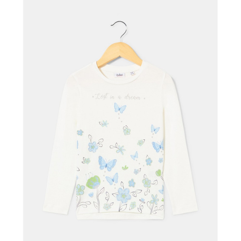 BLUKIDS MAJICA DUG RUKAV WHITE/LT BLUE