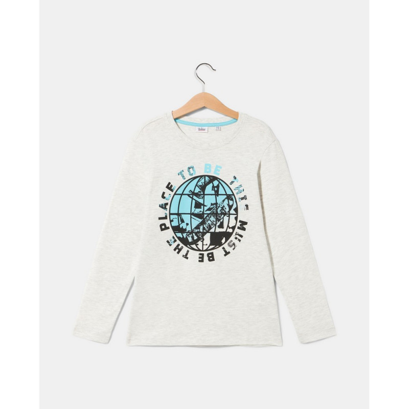 BLUKIDS MAJICA DUG RUKAV LIGHT GREY MELANGE