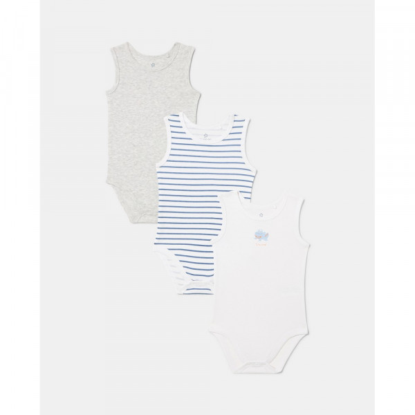 BLUKIDS BODI BEZ RUKAVA 3 KOM BRILLIANT WHITE