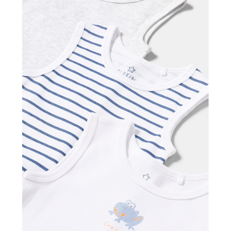 BLUKIDS BODI BEZ RUKAVA 3 KOM BRILLIANT WHITE