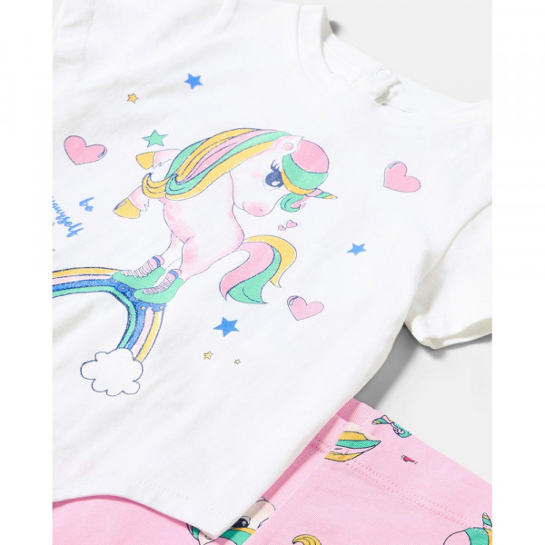 BLUKIDS MAJICA KRATAK RUKAV I HELANKE PRISM PINK