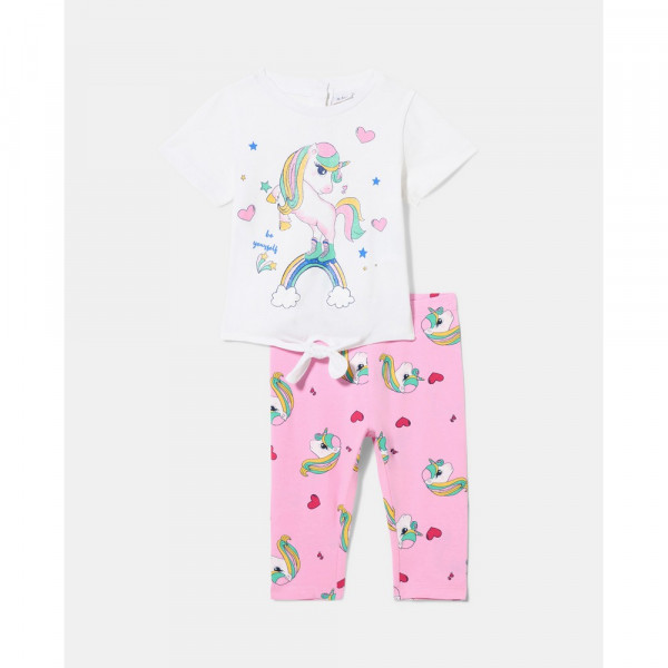 BLUKIDS MAJICA KRATAK RUKAV I HELANKE PRISM PINK