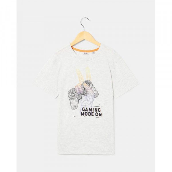 BLUKIDS MAJICA KRATAK RUKAV LIGHT GREY MELANGE