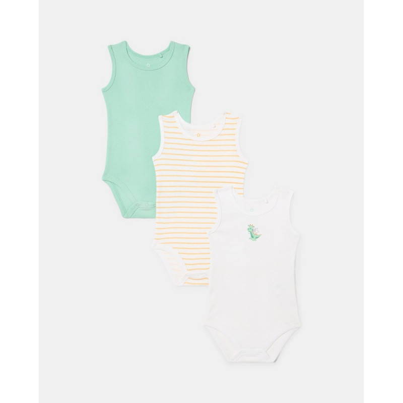 BLUKIDS BODI BEZ RUKAVA 3 KOM BIRD S EGG GREEN