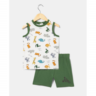 BLUKIDS MAJICA BEZ RUKAVA I SORTS FERN GREEN