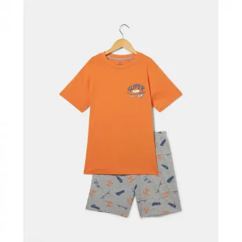 BLUKIDS PIDZAMA GREY/ORANGE 