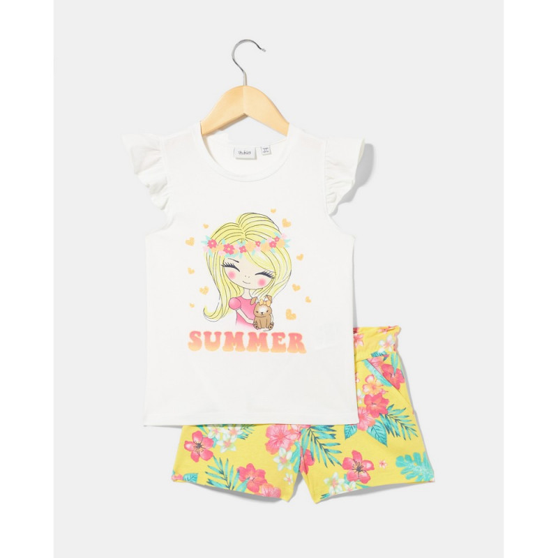 BLUKIDS MAJICA BEZ RUKAVA I SORTS BRIGHT WHITE