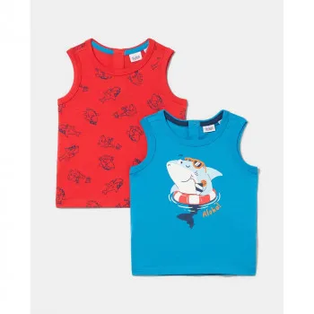 BLUKIDS MAJICA BEZ RUKAVA 2 KOM POPPY RED 