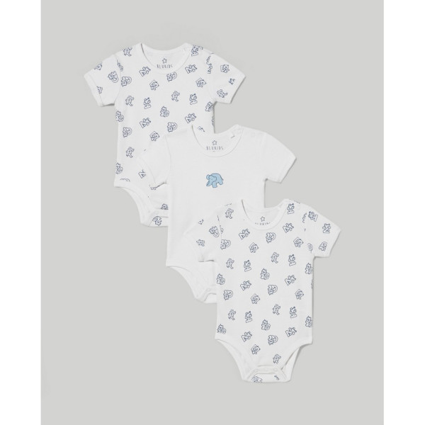 BLUKIDS BODI KRATAK RUKAV BRILLIANT WHITE3 KOM