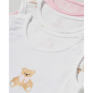 BLUKIDS PODMAJICA WHITE/PINK3 KOM