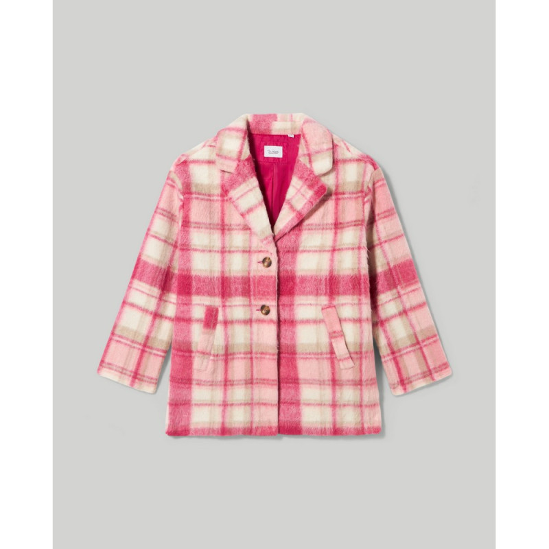 BLUKIDS JAKNA ORANGE/VIOLET CHECK