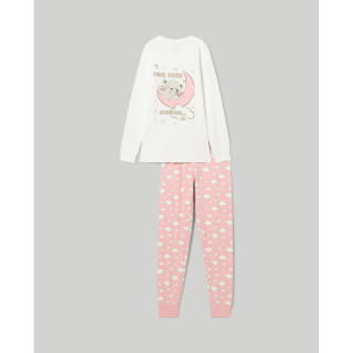 BLUKIDS PIDZAMA OFF-WHITE/PINK