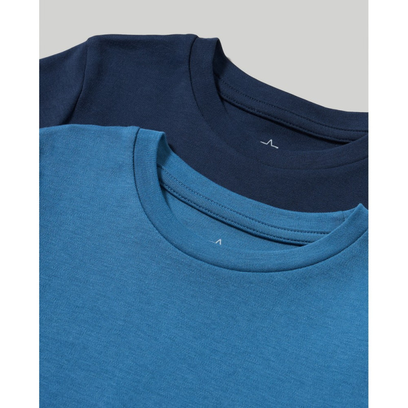 BLUKIDS MAJICA DUG RUKAV BLUE/LT BLUE2 KOM