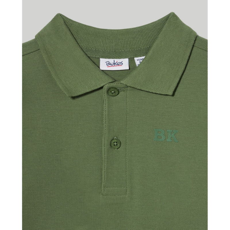 BLUKIDS MAJICA POLO DUG RUKAV OLIVINE