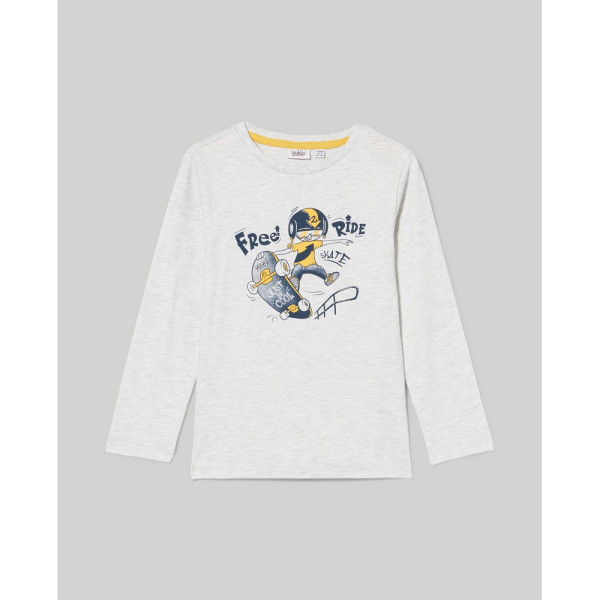 BLUKIDS MAJICA DUG RUKAV LIGHT GREY MELANGE