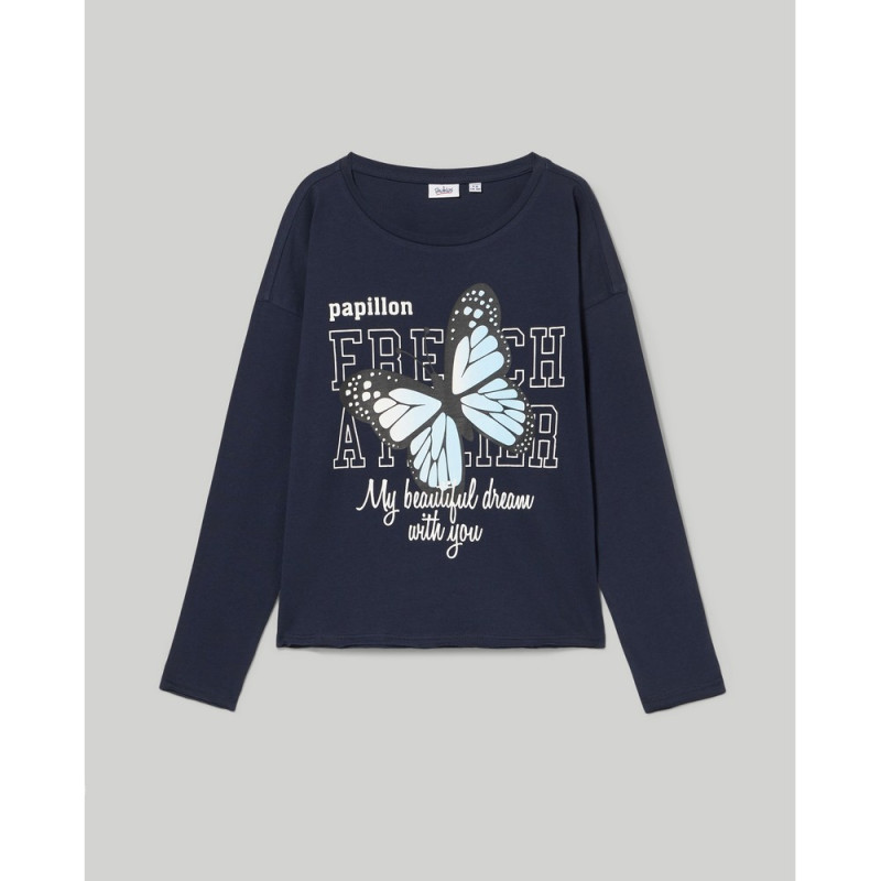 BLUKIDS MAJICA DUG RUKAV INSIGNIA BLUE