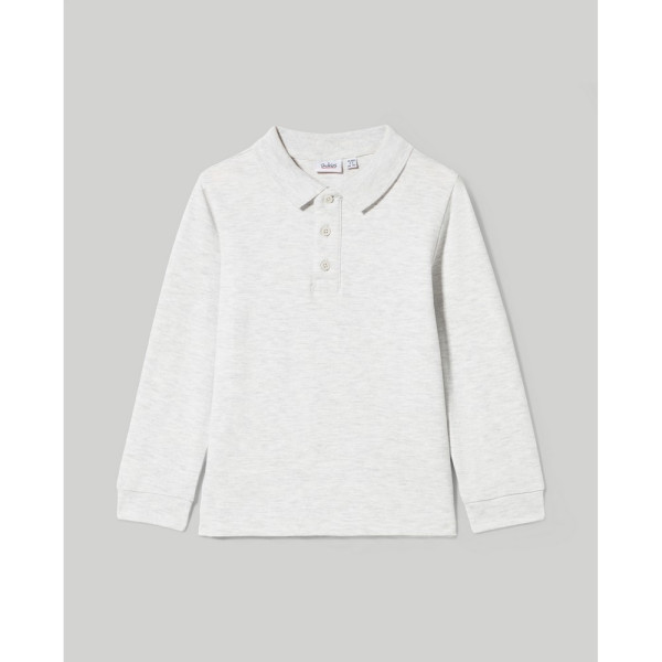 BLUKIDS MAJICA POLO DUG RUKAV LIGHT GREY MELANGE