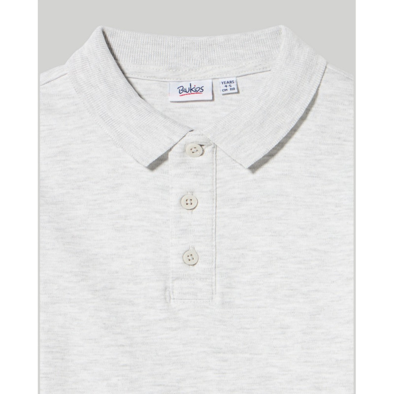 BLUKIDS MAJICA POLO DUG RUKAV LIGHT GREY MELANGE