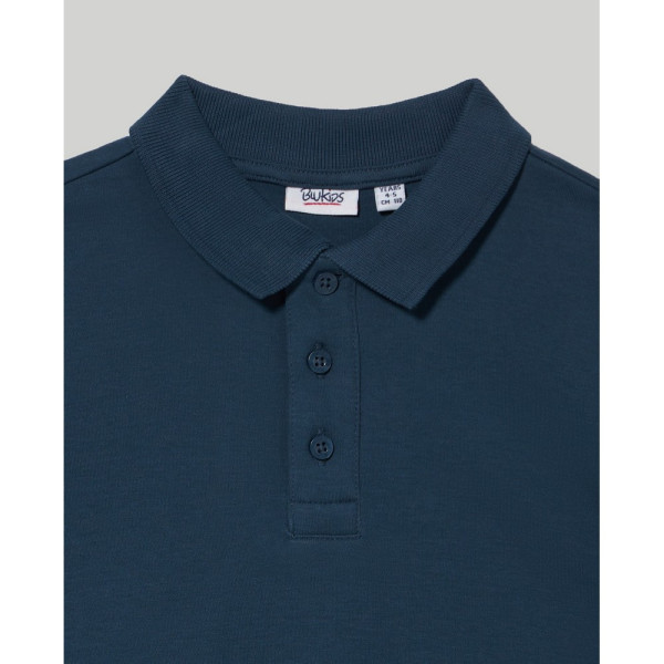 BLUKIDS MAJICA POLO DUG RUKAV BLUE WING TEAL