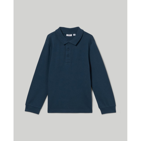 BLUKIDS MAJICA POLO DUG RUKAV BLUE WING TEAL