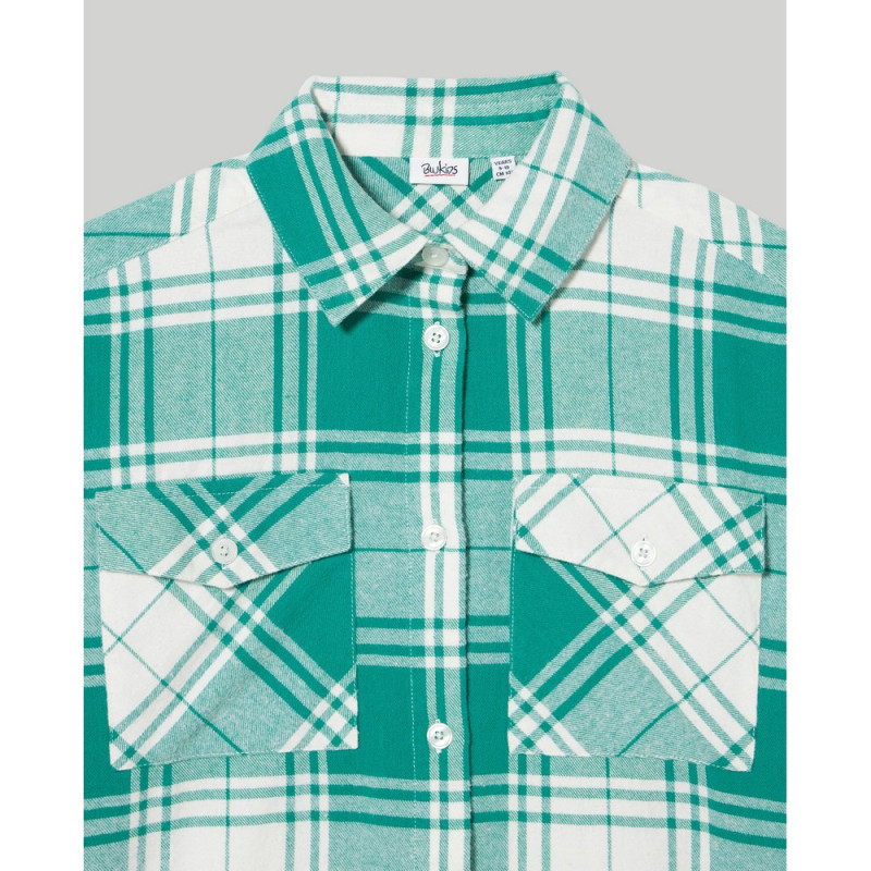 BLUKIDS KOSULJA WHITE/GREEN CHECK