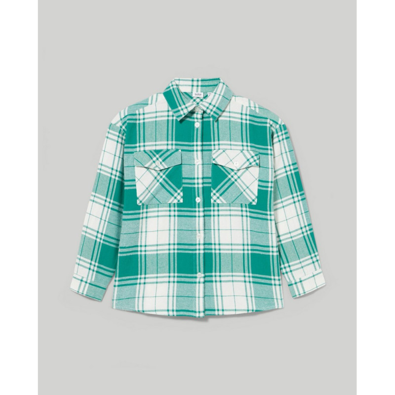 BLUKIDS KOSULJA WHITE/GREEN CHECK