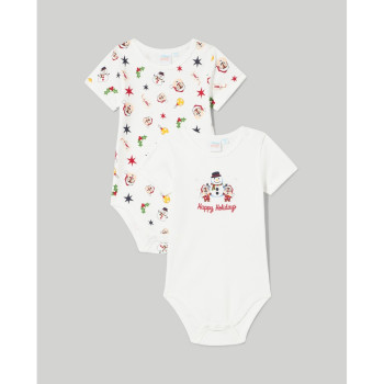 BLUKIDS BODI KRATAK RUKAV GREY MELANGE2 KOM 