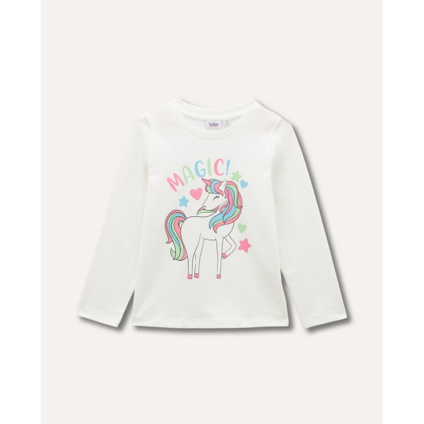 BLUKIDS MAJICA DUG RUKAV OFF WHITE