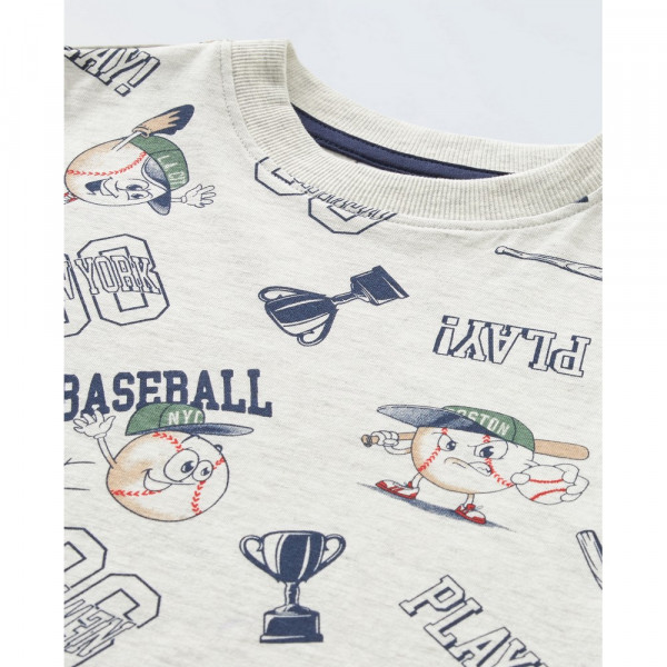 BLUKIDS MAJICA DUG RUKAV LIGHT GREY MELANGE