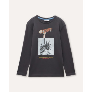 BLUKIDS MAJICA DUG RUKAV DARK GREY