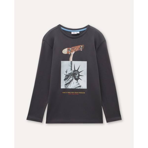 BLUKIDS MAJICA DUG RUKAV DARK GREY