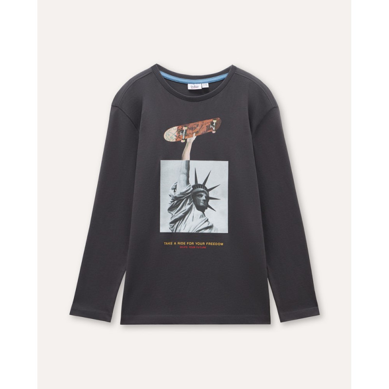 BLUKIDS MAJICA DUG RUKAV DARK GREY